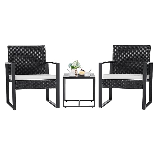 3 Pieces Outdoor Wicker Patio Set with Coffee Table I52424