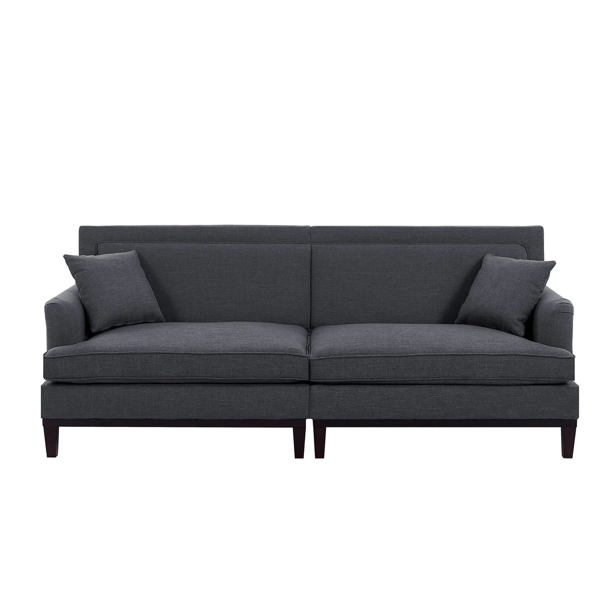 Grey Sleeper Loveseat with 2 Throw Pillows Y451