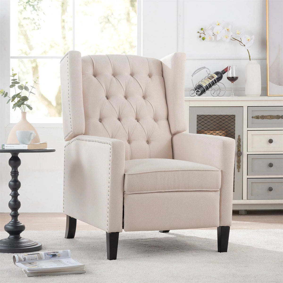 Blue Upholstered Manual Recliner G67601