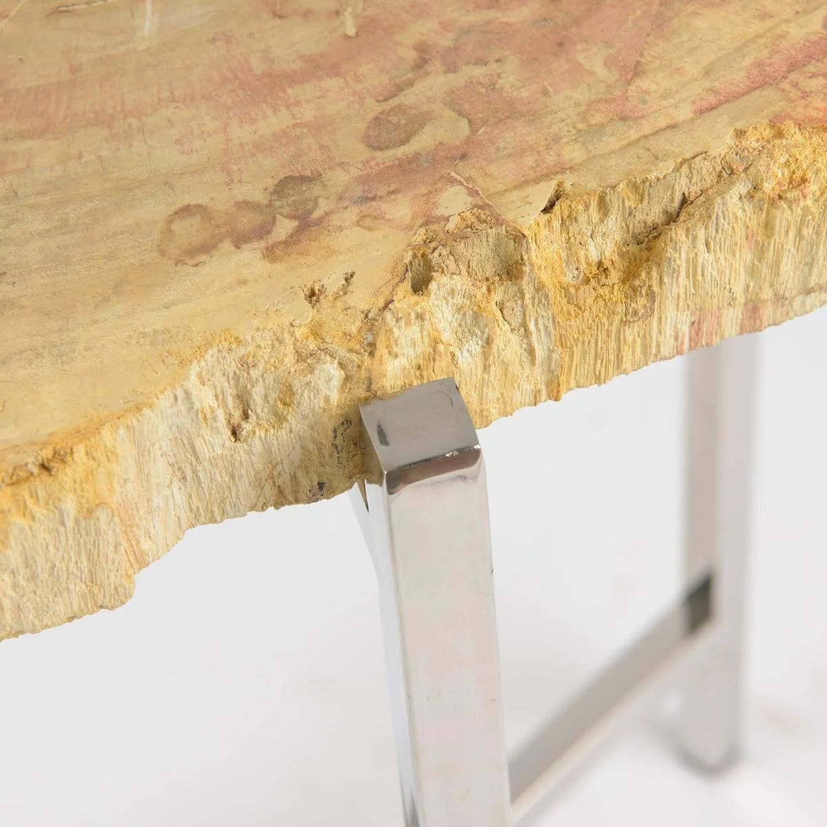 Teak Side Table With Stainless Steel Base J988