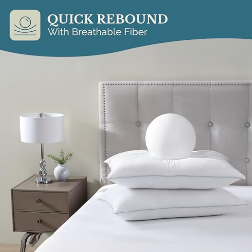 King Size Bed Pillows Set of 2 White Y36684