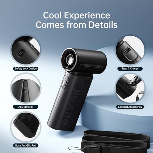 Portable Handheld Fan 5000mAh Rechargeable Black J738526