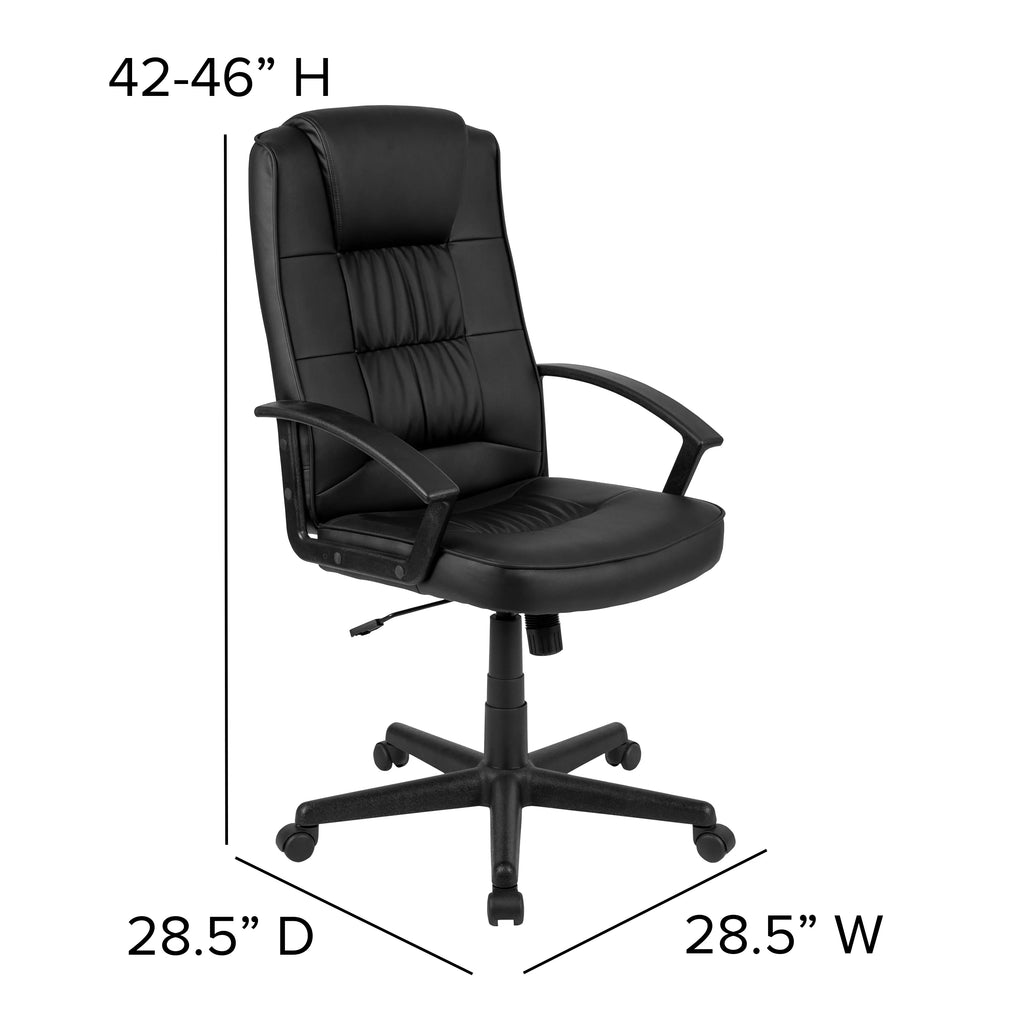 Black High Back Task Office Chair with Arms Y525