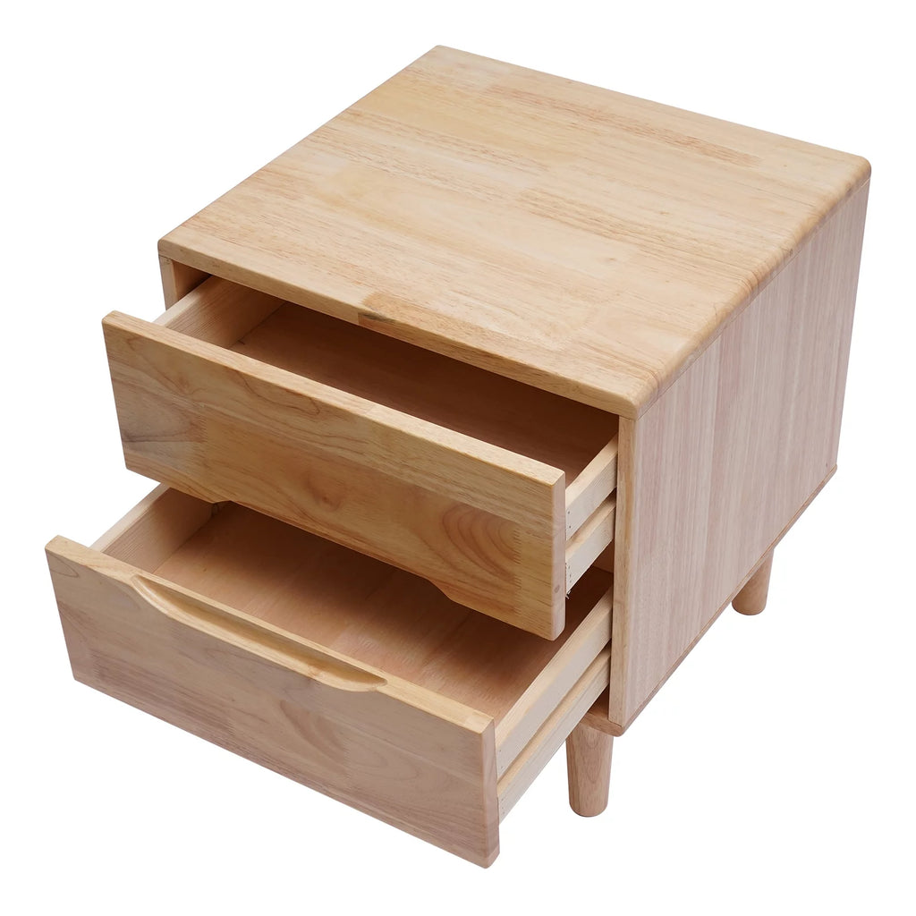 Mid Century Modern 2 Drawer Wood Nightstands D1967