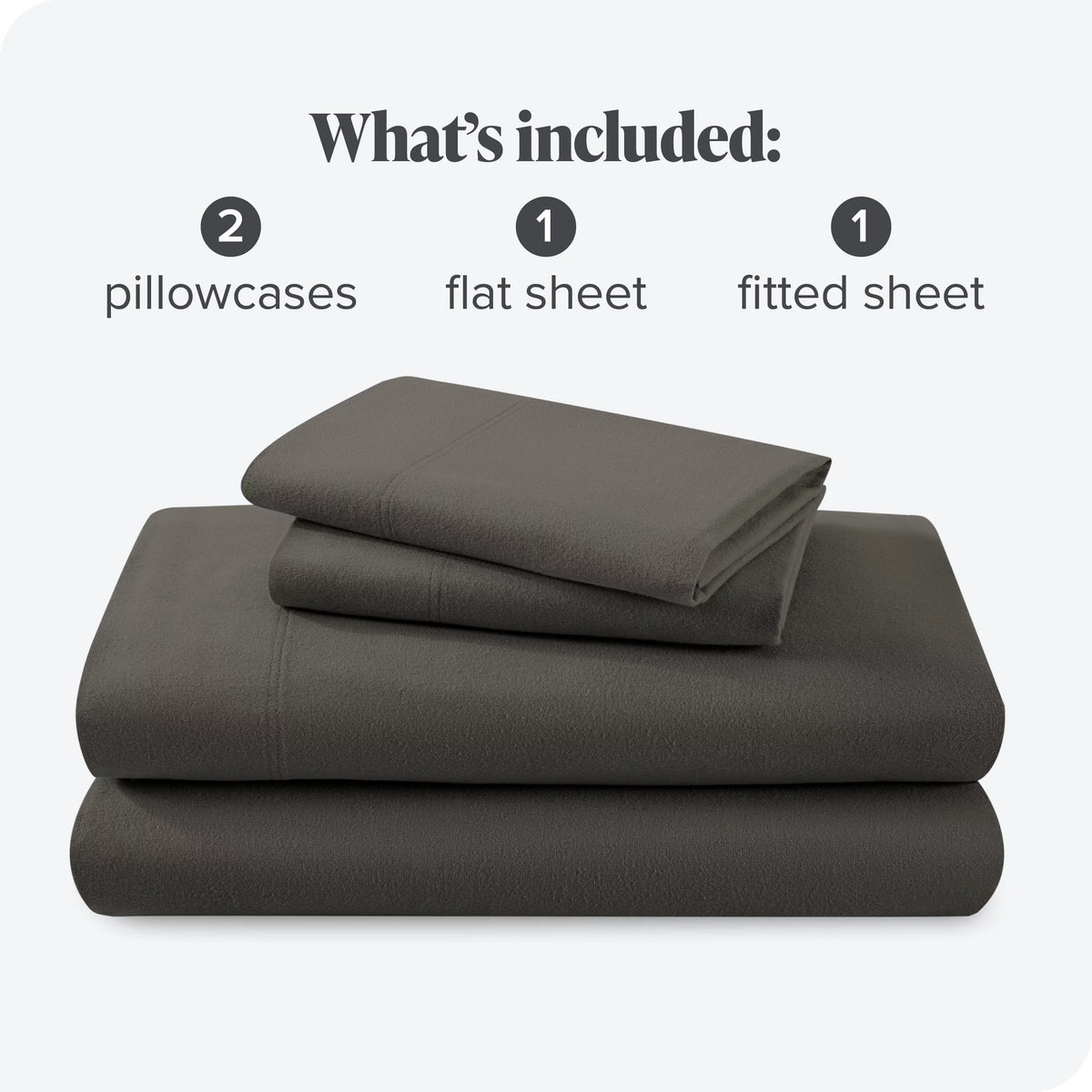 100% Cotton 4 Piece Queen Gray Flannel Sheet Set C7936