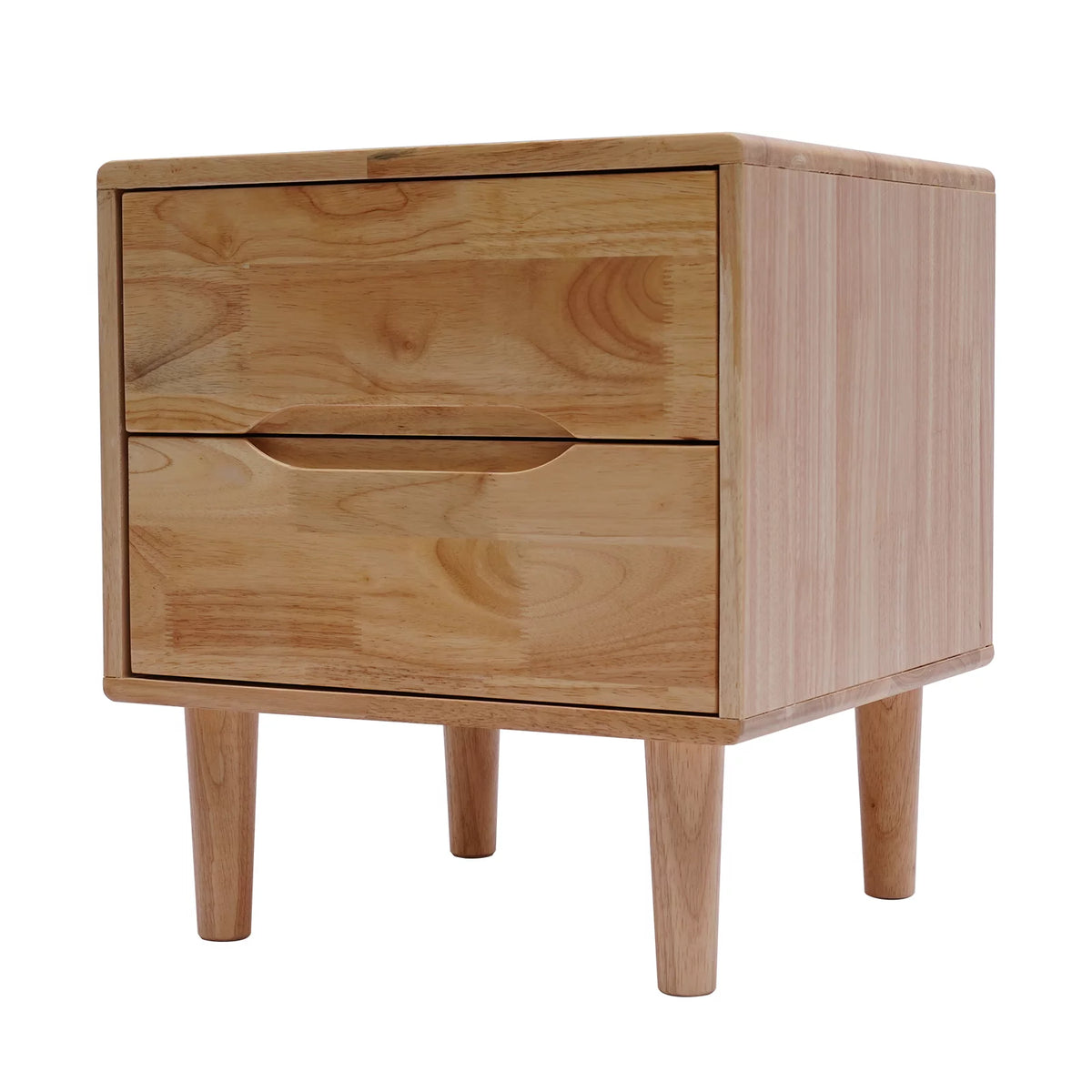 Mid Century Modern 2 Drawer Wood Nightstands D1967