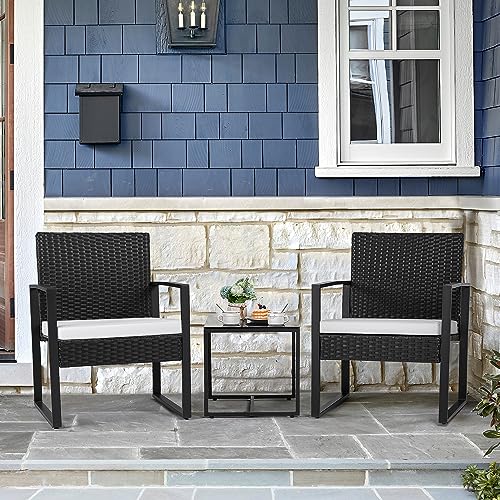 3 Pieces Outdoor Wicker Patio Set with Coffee Table I52424