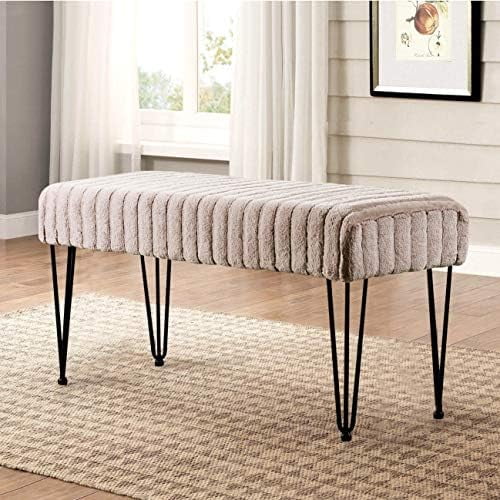 Faux Fur Ottoman Bench I79862