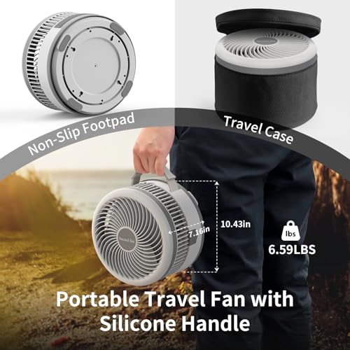 20000mAh 8" Portable Oscillating Fan with Remote Control LED Light K77568