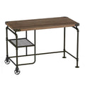 Industrial Metal Writing Desk with Wooden Top I465777