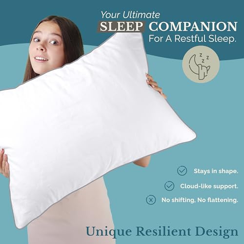 King Size Bed Pillows Set of 2 White Y36684
