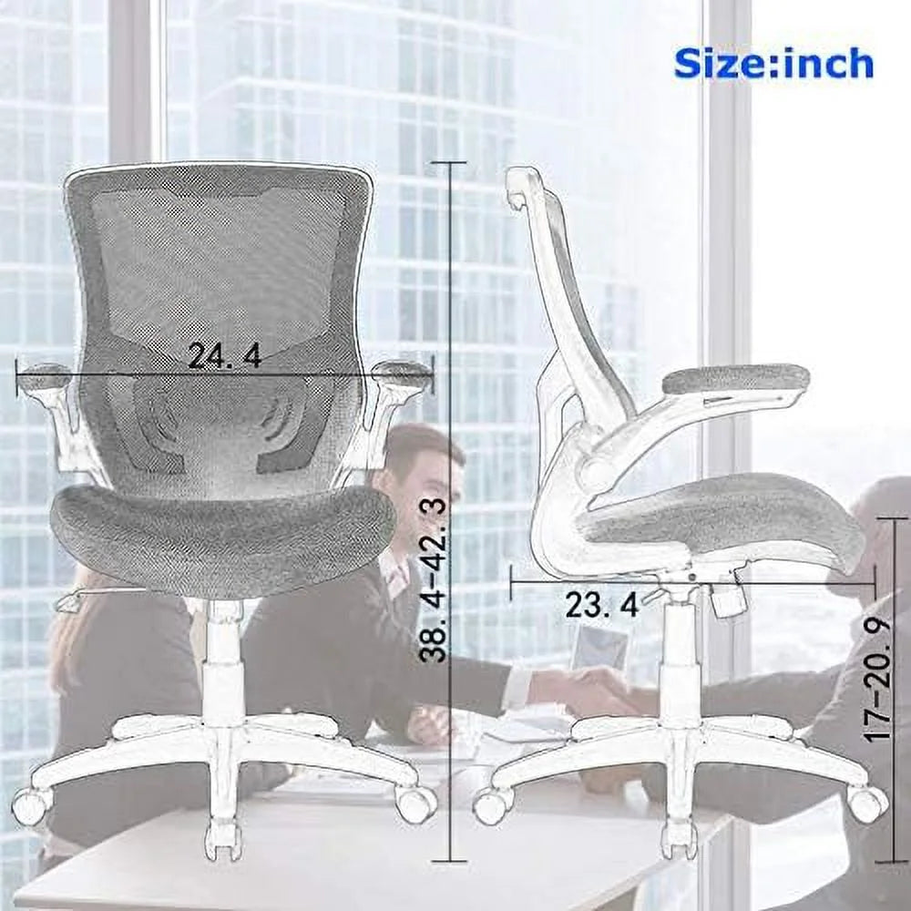 Black Mesh Ergonomic Office Chair with Lumbar Support W55906