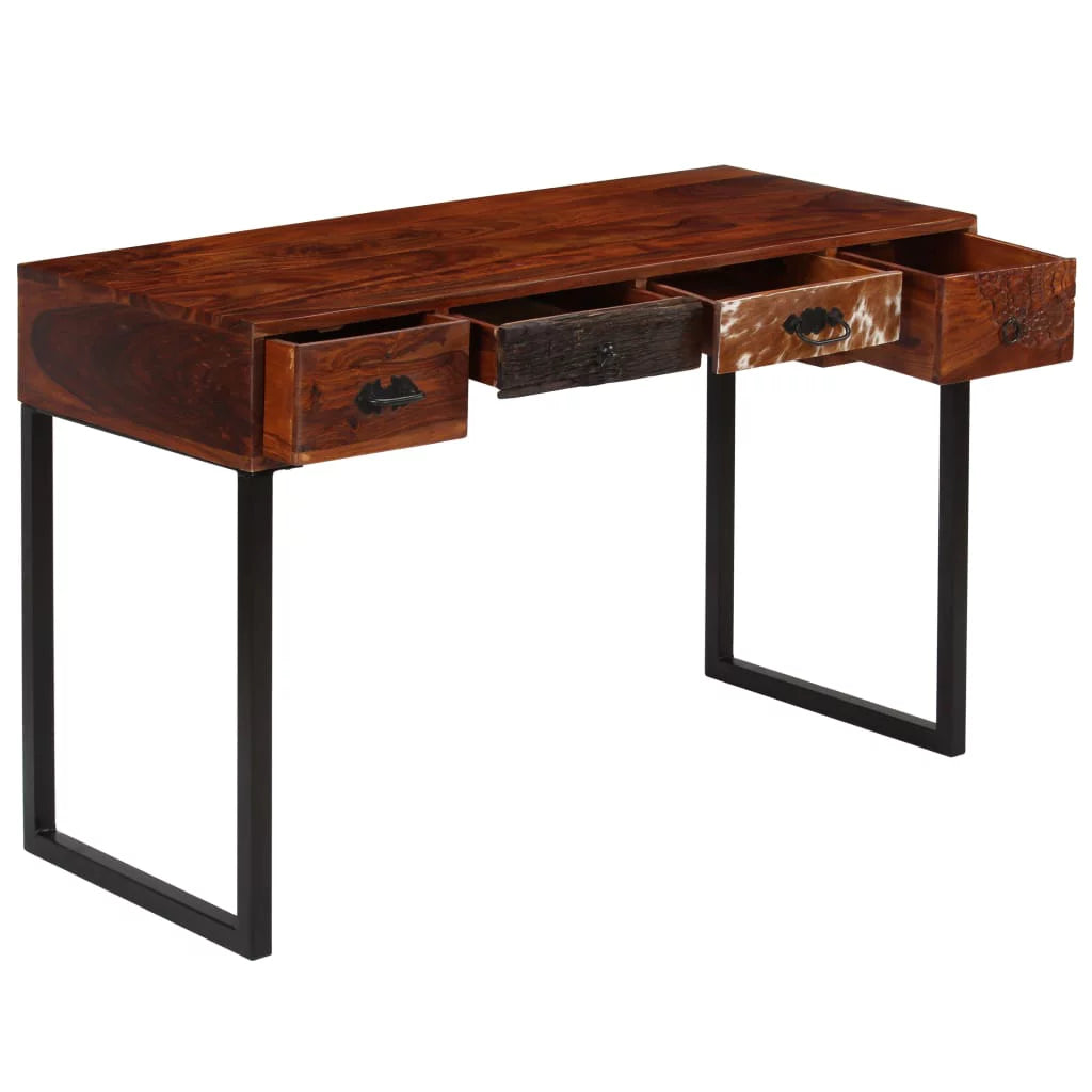 Solid Sheesham Wood and Real Leather Desk C5754