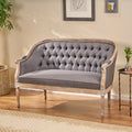Dark Gray Fabric Loveseat W78036