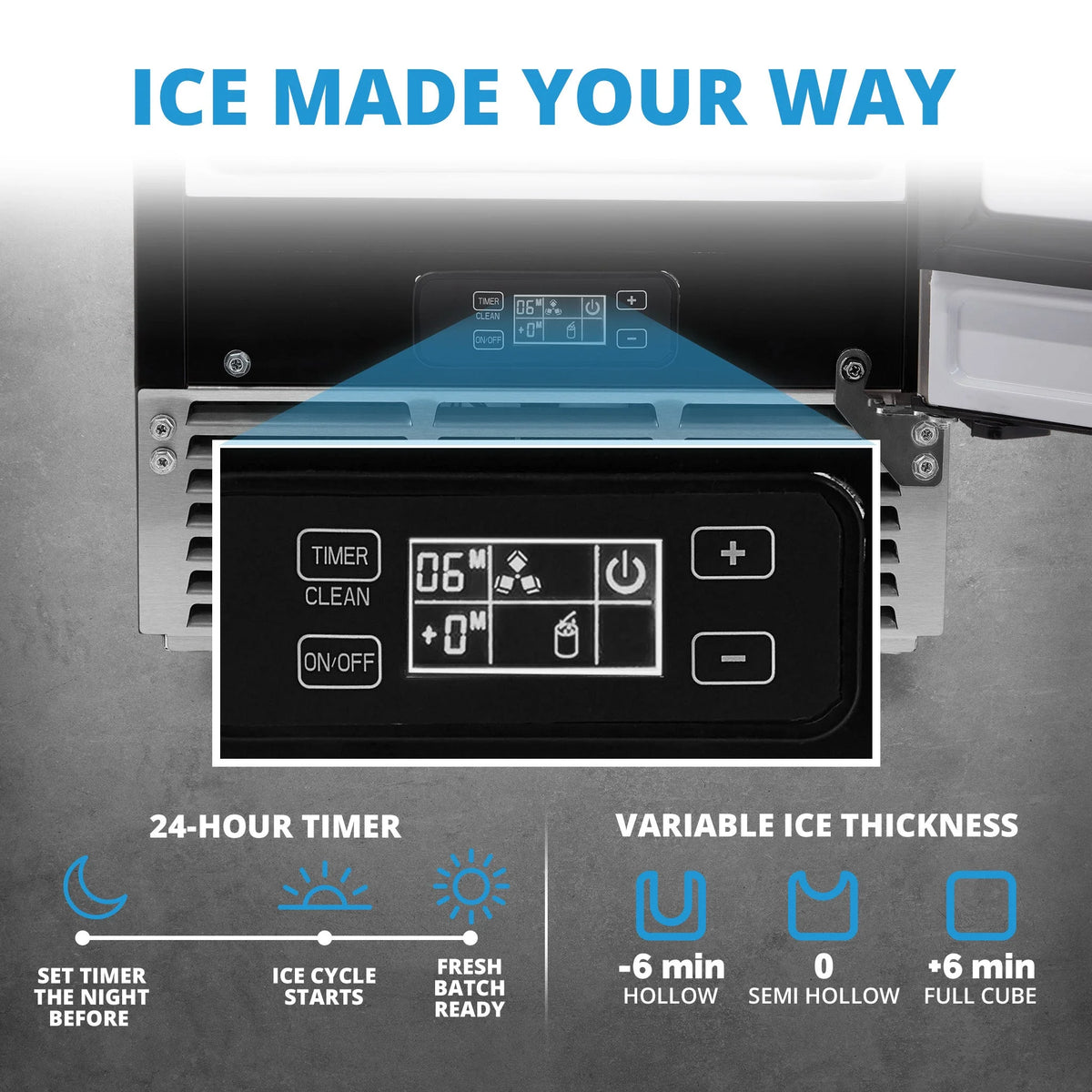 15" Undercounter Clear Ice Cube Maker Machine X603