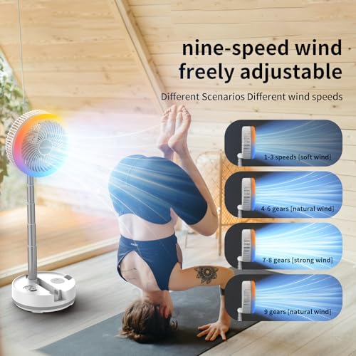 20000mAh 8" Portable Oscillating Fan with Remote Control LED Light K77568