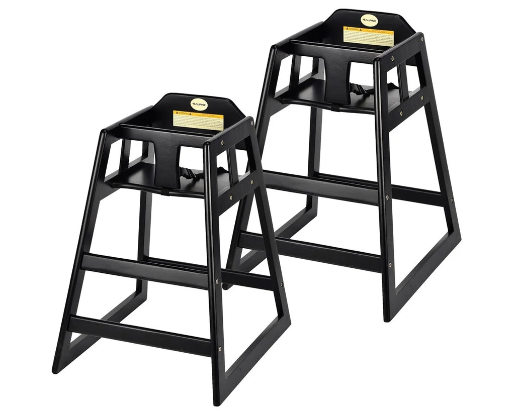 Espresso Rubberwood High Chair, 2 Pack E360