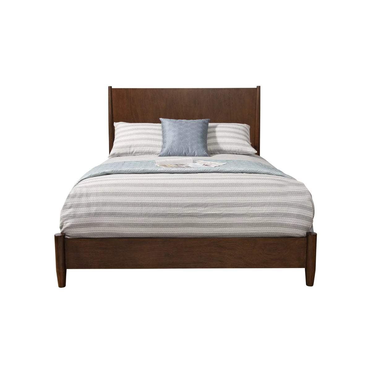 Gray Wood Full Size Panel Bed A160