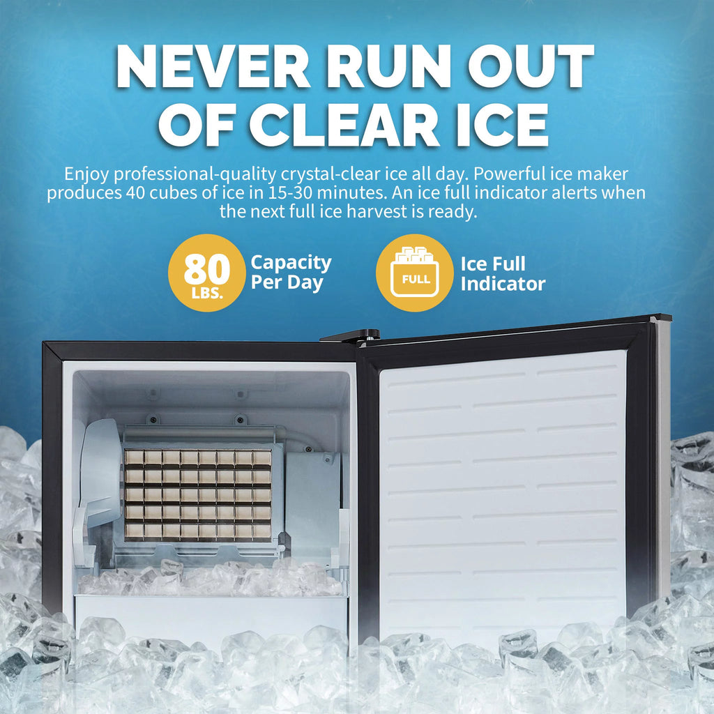 15" Undercounter Clear Ice Cube Maker Machine X603