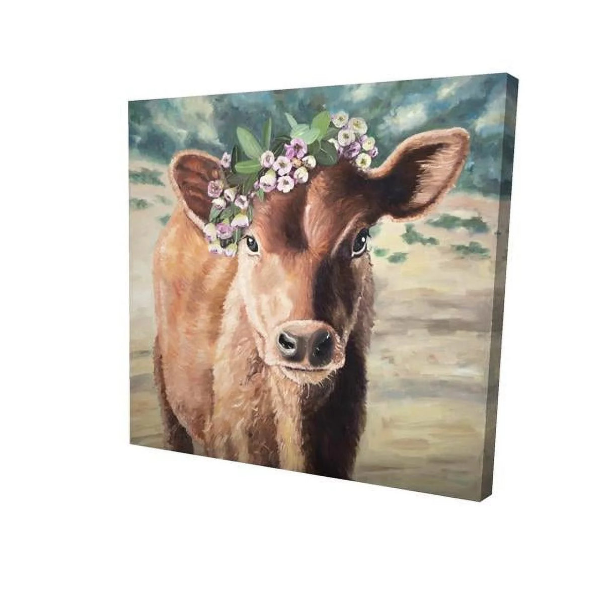 32 x 32 in. Cow-Print Canvas L790137