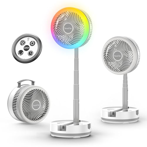 20000mAh 8" Portable Oscillating Fan with Remote Control LED Light K77568