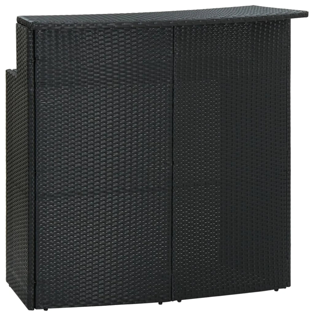 Black Poly Rattan 2-Tier Bar Table L9176
