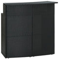 Black Poly Rattan 2-Tier Bar Table L9176