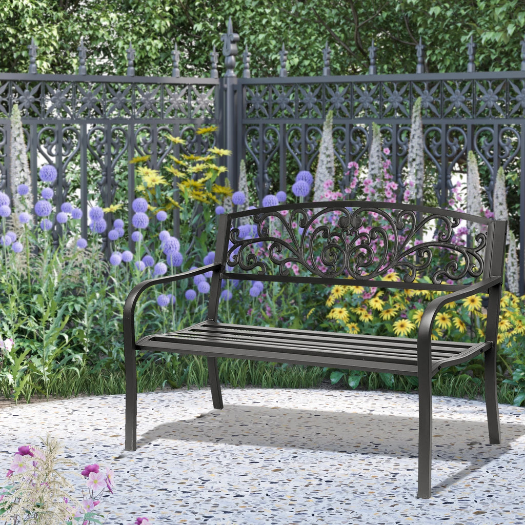 50" Steel 2 Seat Garden Bench B6663