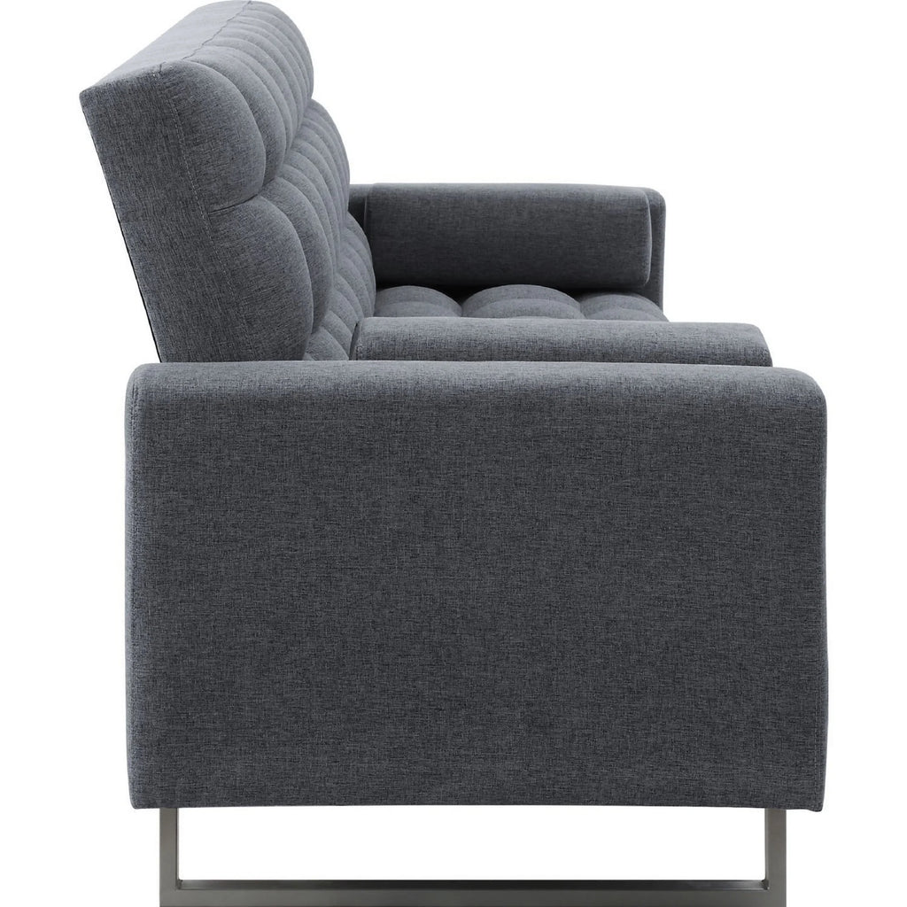 Adjustable Gray Sofa with Tufting and Sled Base H835