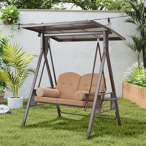 Oversized 3 Seat Outdoor Porch Swing with Hardtop A652