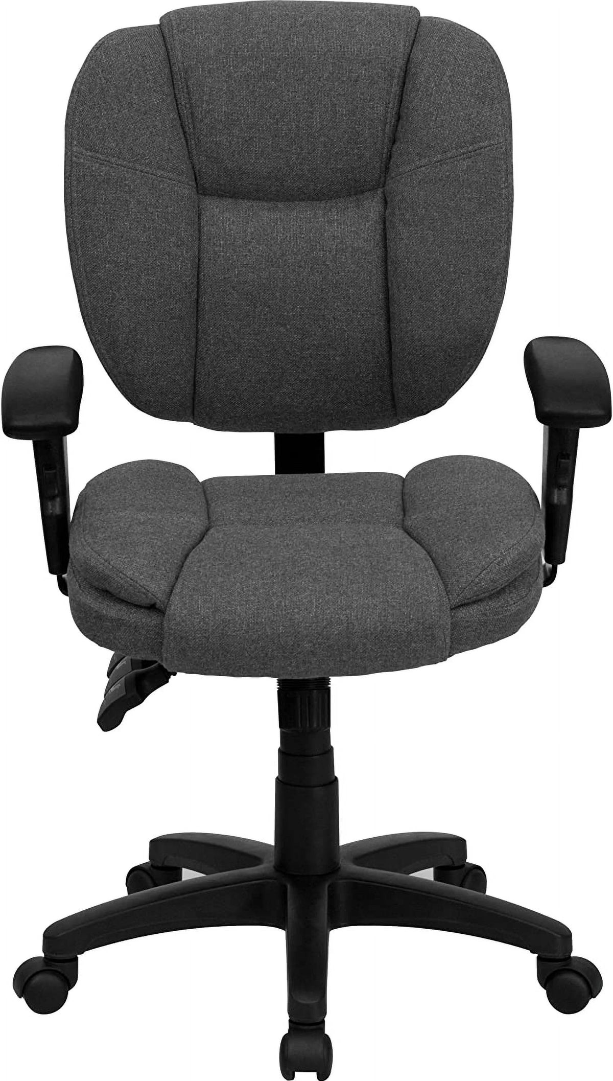Gray Fabric Ergonomic Swivel Office Chair with Arms M347