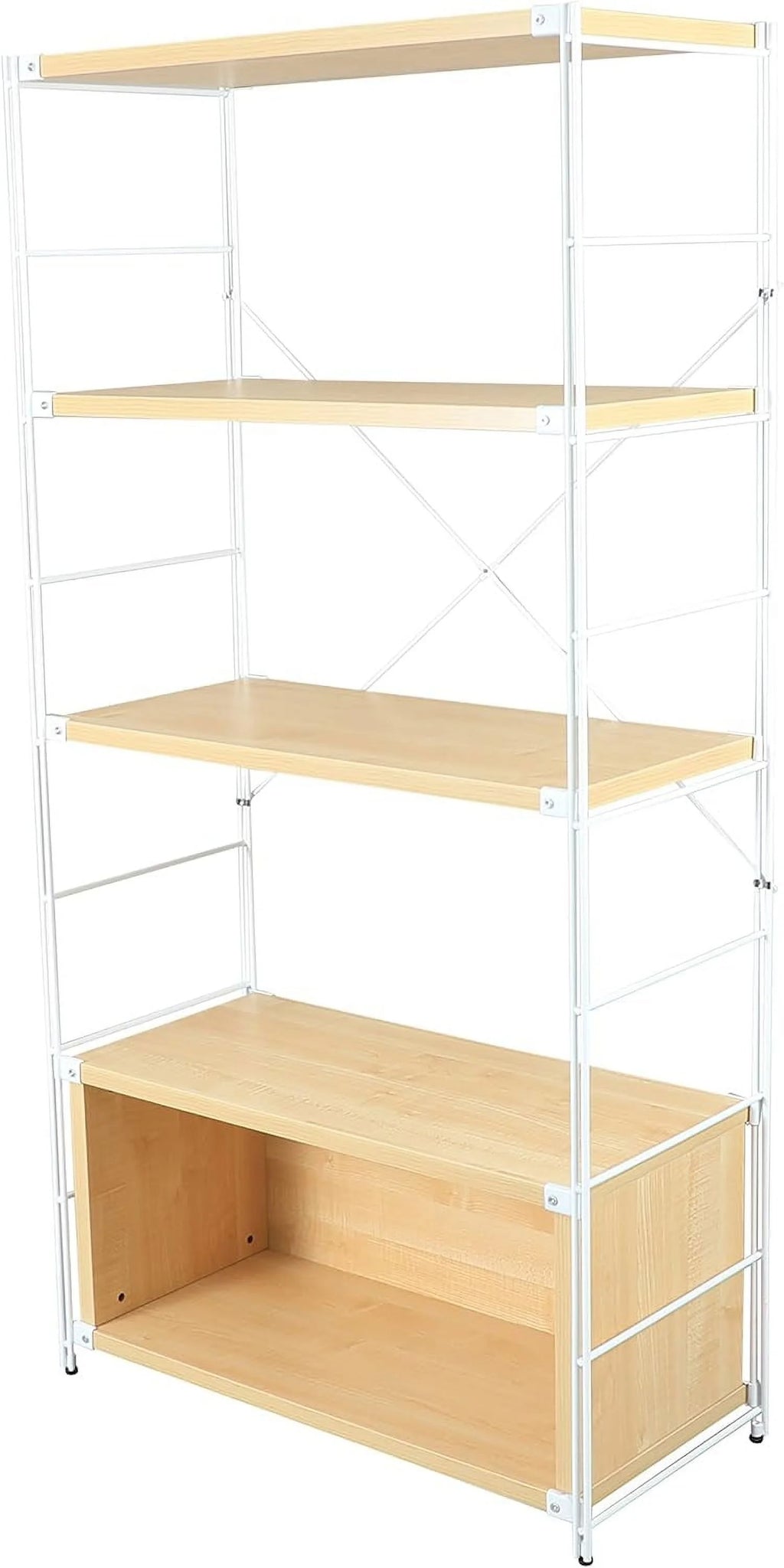 4 Shelves Bookcase with Steel Frame V4592