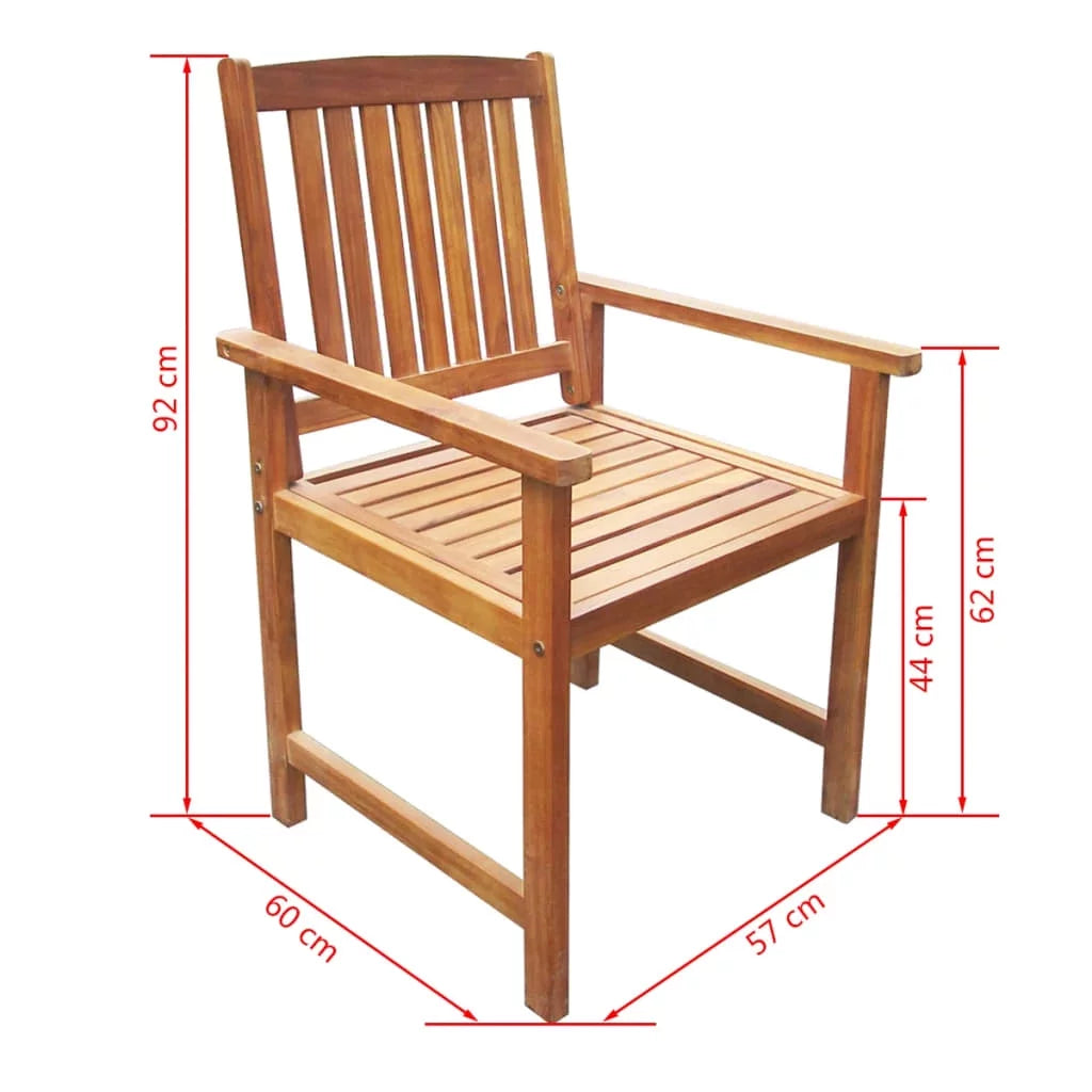 Black Solid Acacia Wood Dining Chairs Set of 2 F417