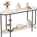 Faux Marble 2 Tier Sofa Table N308