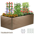 Galvanized Steel Raised Garden Bed 6x3x2 ft Brown R4517
