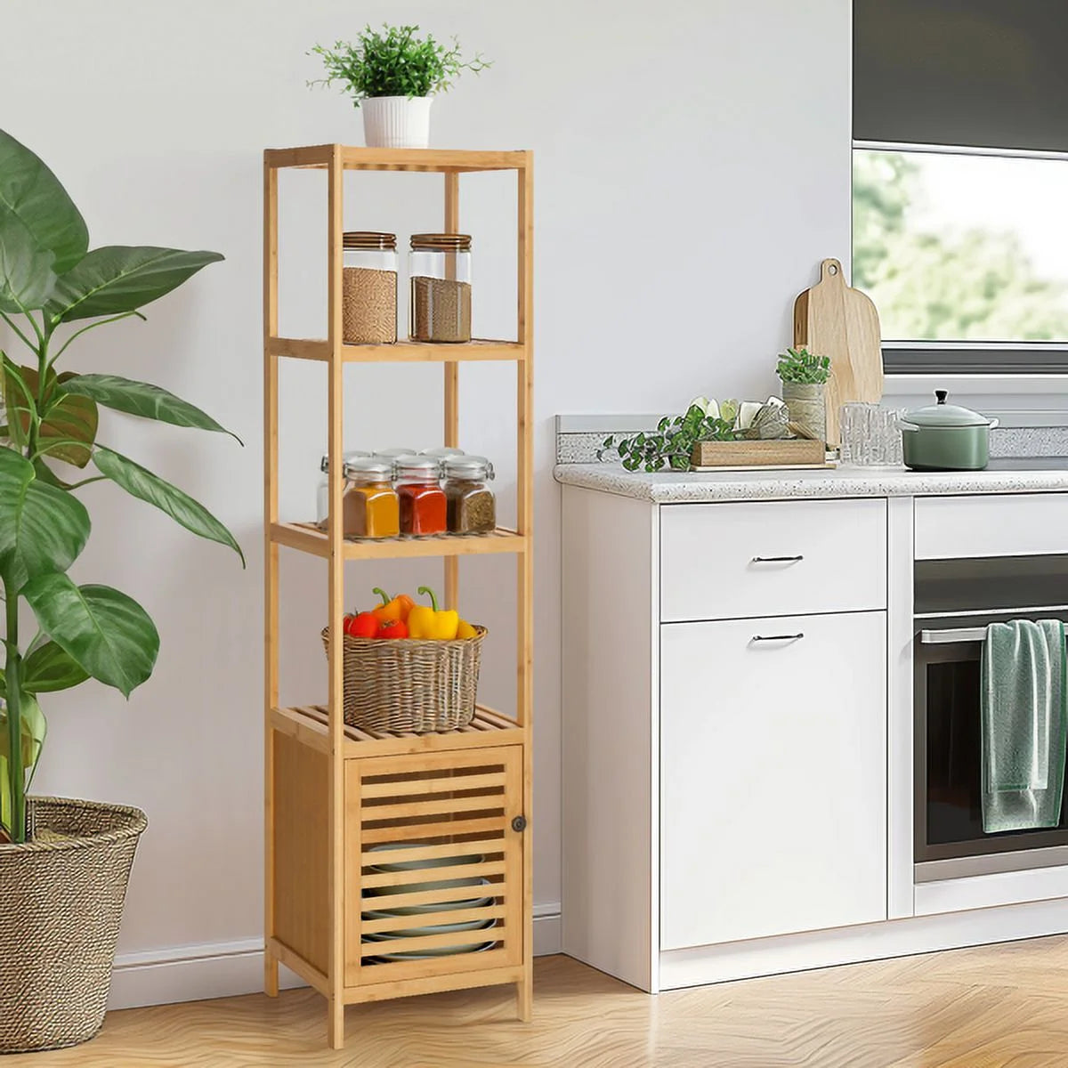 Bamboo 5 Tier Bathroom Storage Shelf G6605