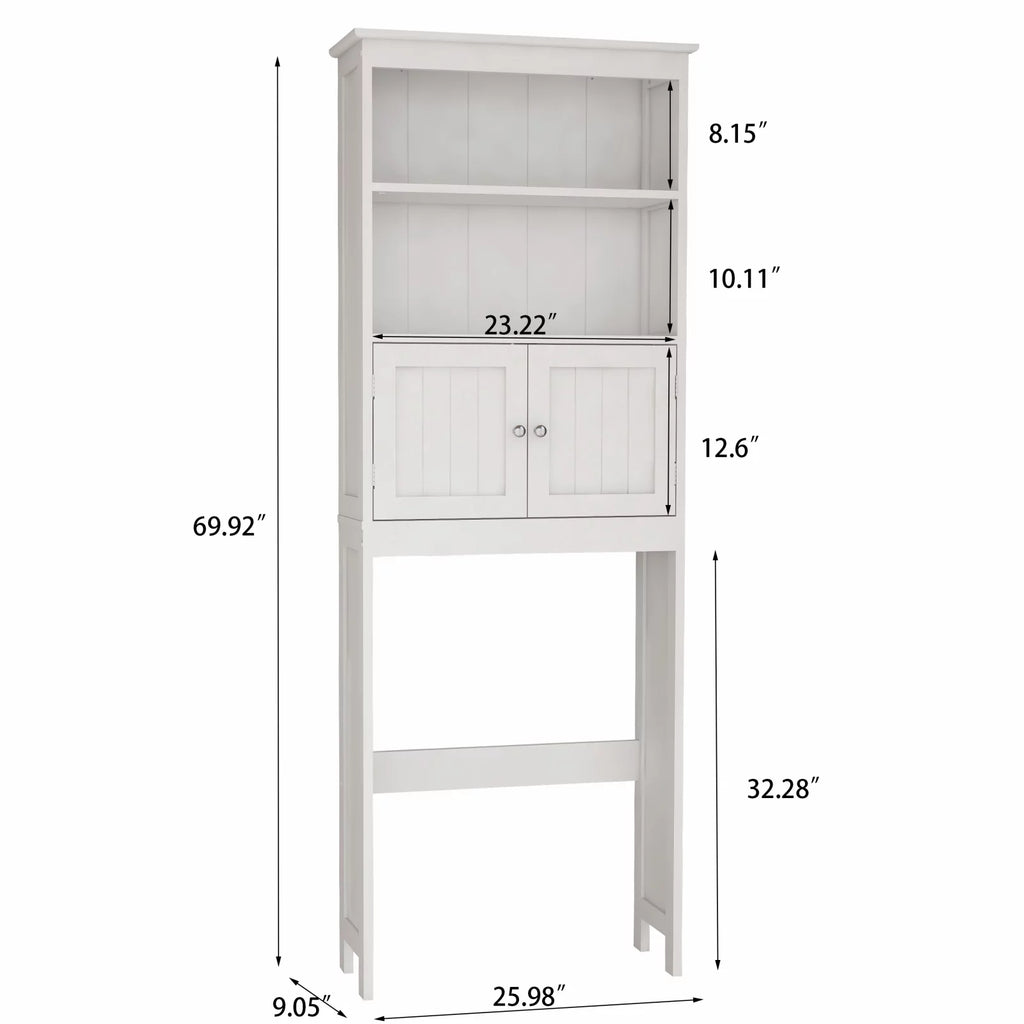 Wood Over The Toilet 2-Tier Storage Cabinet, White U99502