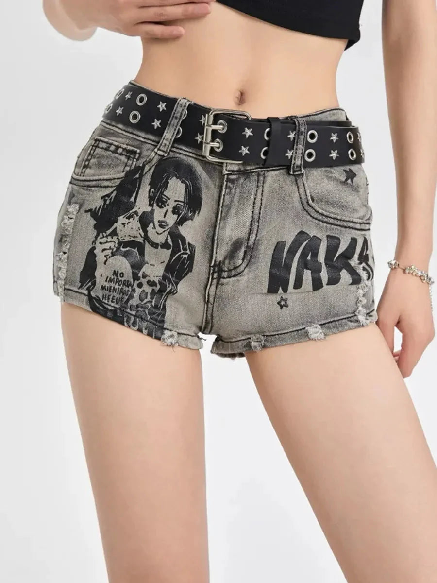 Distressed Denim Shorts H17756