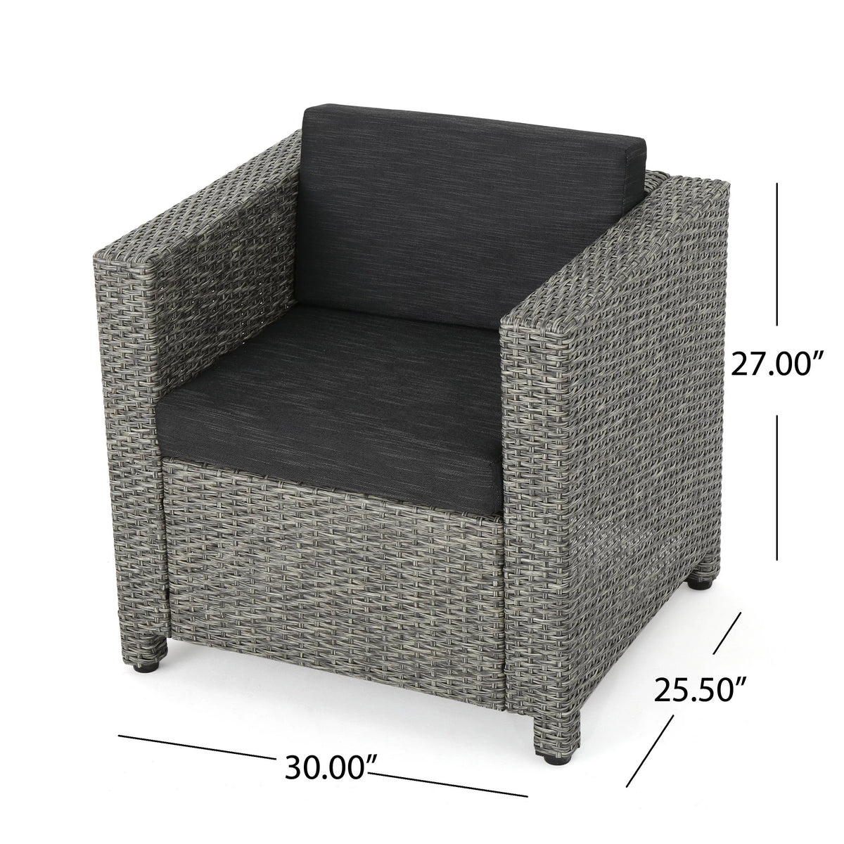 Outdoor Wicker Club Chair with Cushions M828402