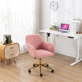Pink Adjustable Height Teddy Fabric Office Chair F555
