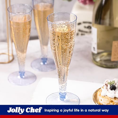 100 Pack 4.5 oz Clear Plastic Champagne Flutes U735215