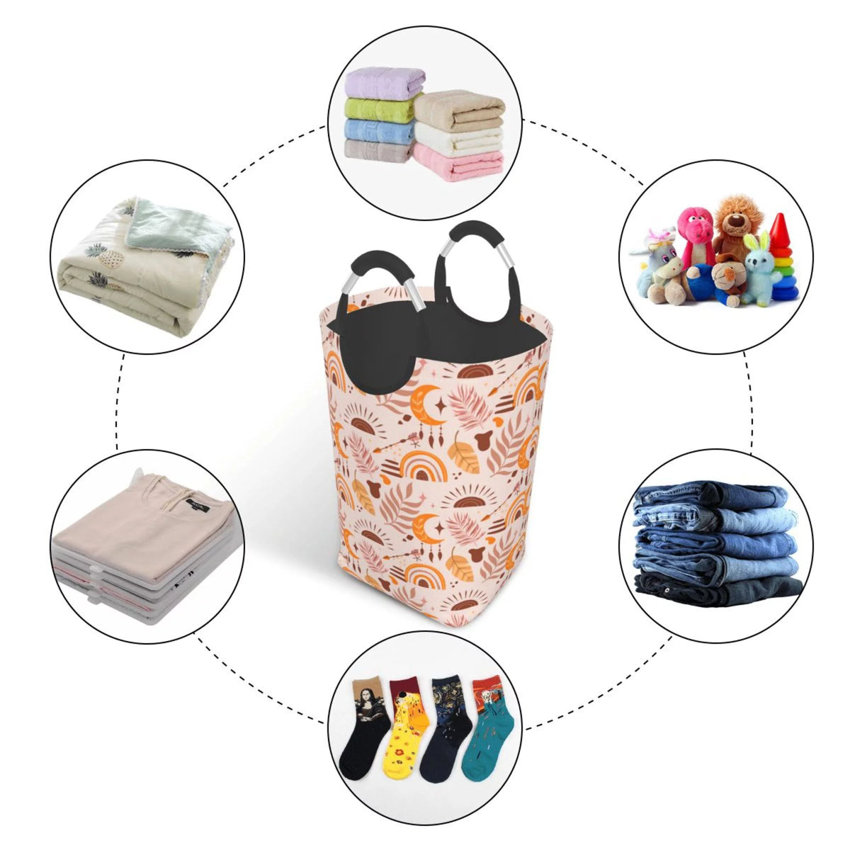 50L Rectangular Waterproof Foldable Laundry Hamper T918516