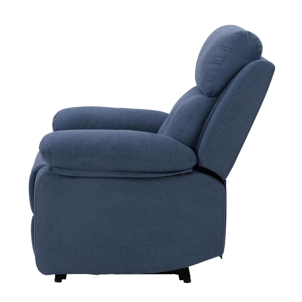 Blue Fabric Manual Recliner V1367