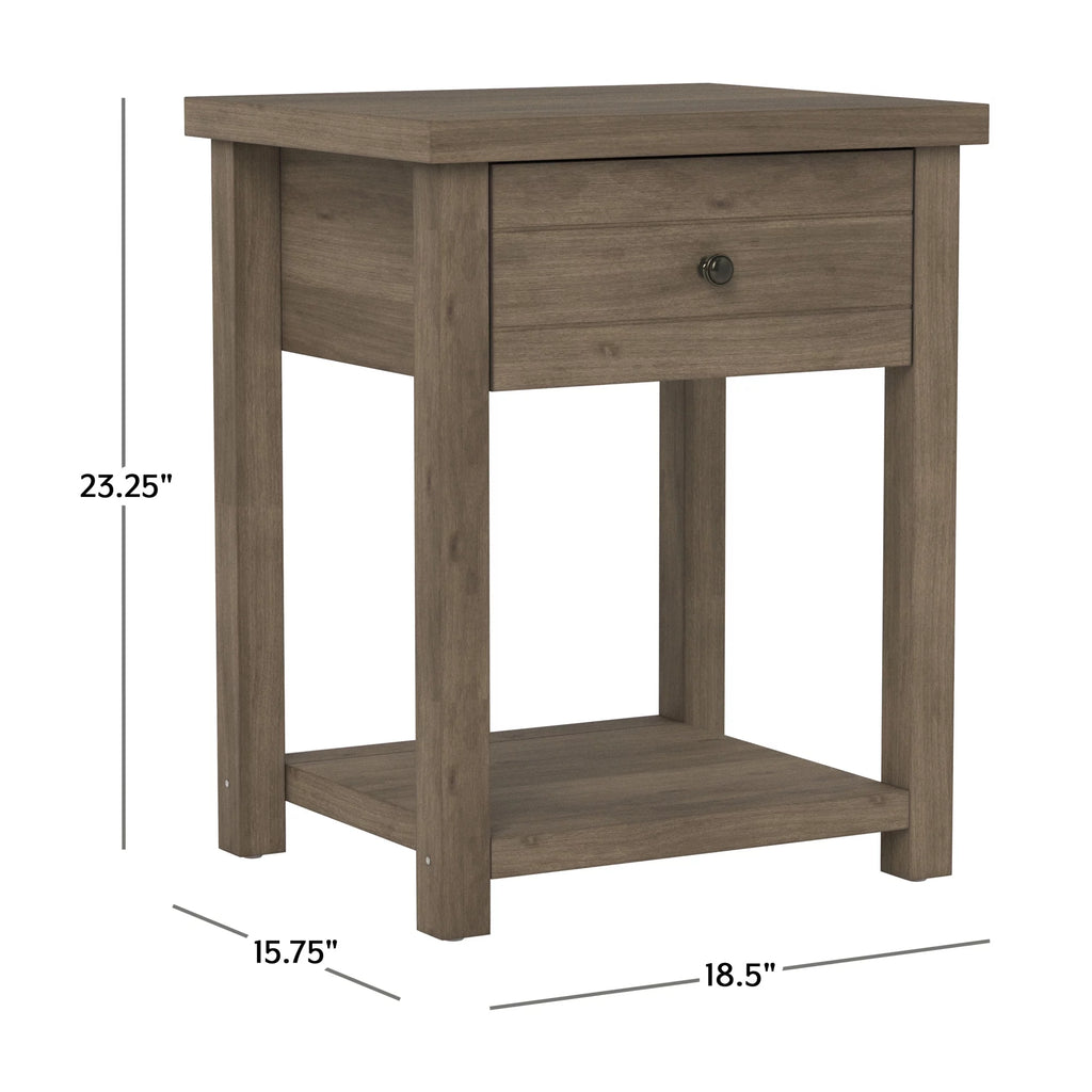 Knotty Gray Oak Wood Accent Table I2599