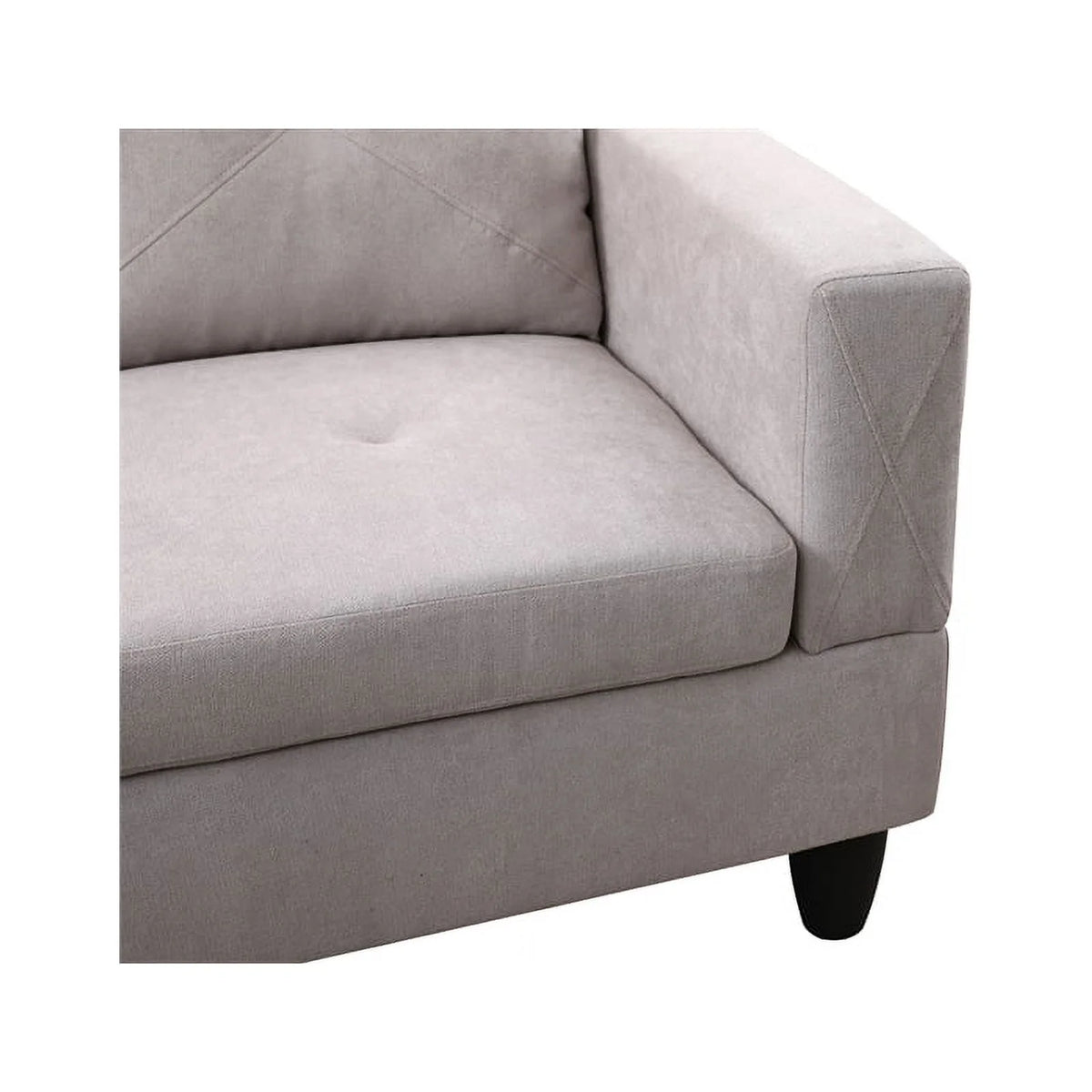 Gray L Shaped Microfiber Couch with Storage Ottoman A814
