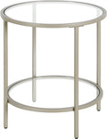 20" Round Glass Shelf Side Table K596