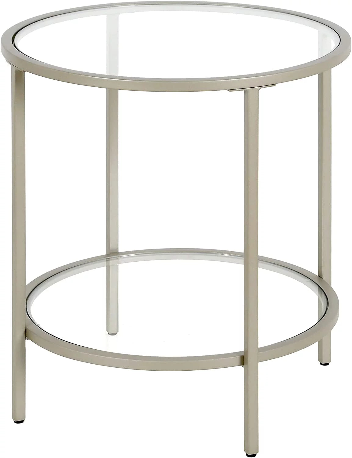 20" Round Glass Shelf Side Table K596