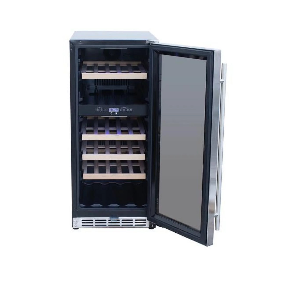 Wine Cooler Refrigerator with Glass Window Front, Stainless Steel K694