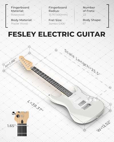 39 Inch HSS Pickup Full Size Solid Body Electric Guitar Kit with Amplifier E998021