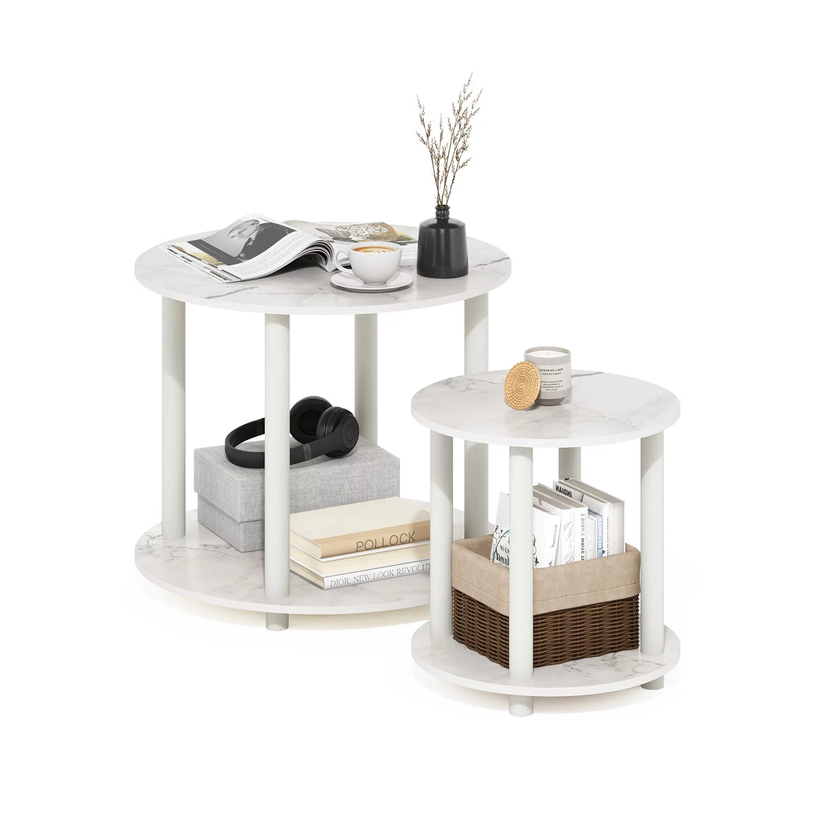 2-Tier Round Wooden End Table R3998